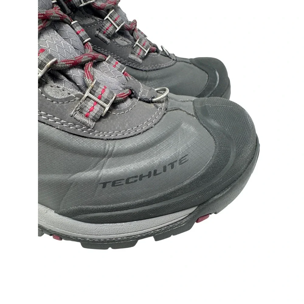 🔥Columbia🩷🩶 Titanium OutDry Waterproof Winter Boots‎ Grey Pink 600g Omni-Heat